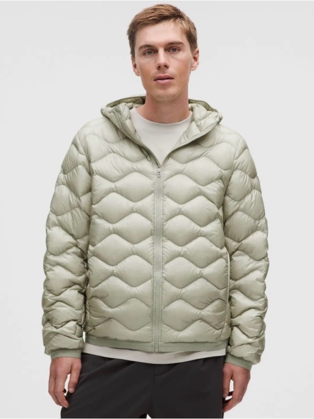 Lululemon featherweight down quilted hooded jacket FOGN